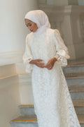 MALIKA DRESS (WHITE LINED)