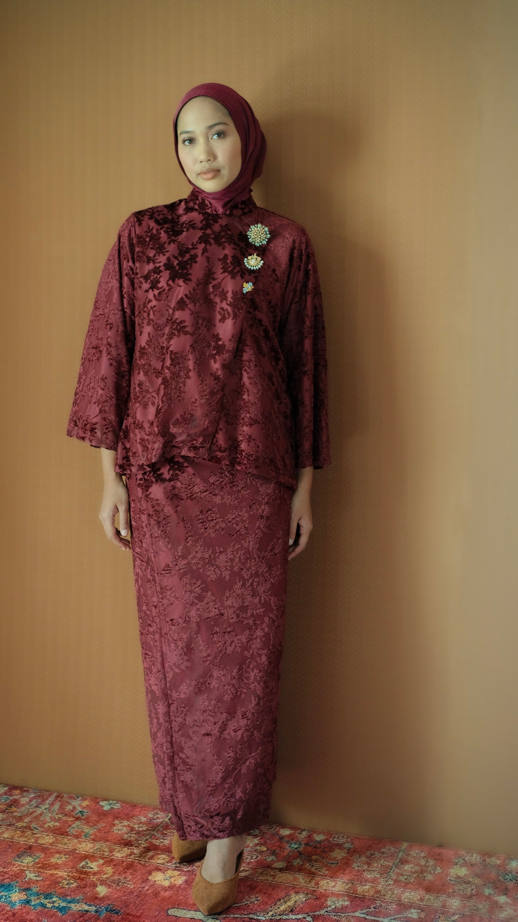 Nara Kebaya in Maroon